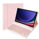 For Samsung Galaxy Tab S9 A710B Candy Color TPU Bluetooth Keyboard Leather Tablet Case with Pen Holder(Pink) - 1