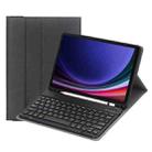 For Samsung Galaxy Tab S9 FE A710B Candy Color TPU Bluetooth Keyboard Leather Tablet Case with Pen Holder(Black) - 1