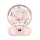 WSK302 4000mAh Swivel Head Wall Mounted Fan with Night Light(Pink) - 1