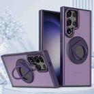 For Samsung Galaxy S23 Ultra 5G Rotating Ring Magnetic Holder Phone Case(Purple) - 1