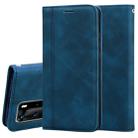 For Huawei P40 Pro Frosted Business Magnetic Horizontal Flip PU Leather Case with Holder & Card Slot & Lanyard(Blue) - 1