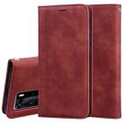 For Huawei P40 Pro Frosted Business Magnetic Horizontal Flip PU Leather Case with Holder & Card Slot & Lanyard(Brown) - 1