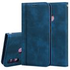 For Huawei P Smart 2019 Frosted Business Magnetic Horizontal Flip PU Leather Case with Holder & Card Slot & Lanyard(Blue) - 1