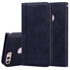 For Huawei P Smart / Enjoy 7S Frosted Business Magnetic Horizontal Flip PU Leather Case with Holder & Card Slot & Lanyard(Black) - 1