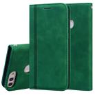 For Huawei P Smart / Enjoy 7S Frosted Business Magnetic Horizontal Flip PU Leather Case with Holder & Card Slot & Lanyard(Green) - 1