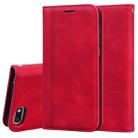 For Huawei Y5 (2018) Frosted Business Magnetic Horizontal Flip PU Leather Case with Holder & Card Slot & Lanyard(Red) - 1