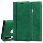 For Huawei P30 Lite Frosted Business Magnetic Horizontal Flip PU Leather Case with Holder & Card Slot & Lanyard(Green) - 1