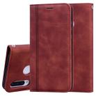 For Huawei P30 Lite Frosted Business Magnetic Horizontal Flip PU Leather Case with Holder & Card Slot & Lanyard(Brown) - 1