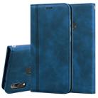 For Huawei Y7 Prime (2019) Frosted Business Magnetic Horizontal Flip PU Leather Case with Holder & Card Slot & Lanyard(Blue) - 1