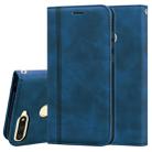 For Huawei Honor 7A Frosted Business Magnetic Horizontal Flip PU Leather Case with Holder & Card Slot & Lanyard(Blue) - 1