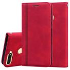 For Huawei Honor 7A Frosted Business Magnetic Horizontal Flip PU Leather Case with Holder & Card Slot & Lanyard(Red) - 1