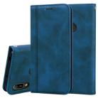 For Huawei Honor 8A / Y6 (2019) Frosted Business Magnetic Horizontal Flip PU Leather Case with Holder & Card Slot & Lanyard(Blue) - 1