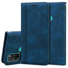 For Huawei Honor 9A Frosted Business Magnetic Horizontal Flip PU Leather Case with Holder & Card Slot & Lanyard(Blue) - 1