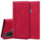 For Huawei Honor 9A Frosted Business Magnetic Horizontal Flip PU Leather Case with Holder & Card Slot & Lanyard(Red) - 1