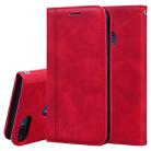 For Huawei Honor 9 Lite Frosted Business Magnetic Horizontal Flip PU Leather Case with Holder & Card Slot & Lanyard(Red) - 1