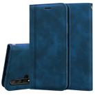 For Huawei Honor 20 Frosted Business Magnetic Horizontal Flip PU Leather Case with Holder & Card Slot & Lanyard(Blue) - 1