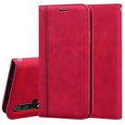 For Huawei Honor 20 Frosted Business Magnetic Horizontal Flip PU Leather Case with Holder & Card Slot & Lanyard(Red) - 1