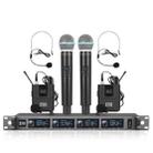 XTUGA A140-HB Wireless Microphone System 4 Channel Handheld Lavalier Headset Microphone(US Plug) - 1