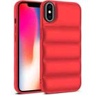 For iPhone X / XS Eiderdown Airbag Shockproof Phone Case(Red) - 1
