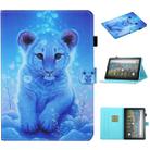 For Kindle Fire HD8 (2020) / HD8 Plus (2020) Colored Drawing Stitching Horizontal Flip Leather Case with Holder & Card Slots & Sleep / Wake-up Function(Little Tiger) - 1