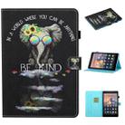 For Kindle Fire HD10 2015 / 2017 / 2019 Colored Drawing Stitching Horizontal Flip Leather Case with Holder & Card Slots & Sleep / Wake-up Function(Glasses Icon) - 1