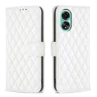 For OPPO A78 4G Diamond Lattice Wallet Flip Leather Phone Case(White) - 1