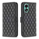 For OPPO A78 4G Diamond Lattice Wallet Flip Leather Phone Case(Black) - 1