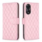 For OPPO A78 5G Diamond Lattice Wallet Flip Leather Phone Case(Pink) - 1