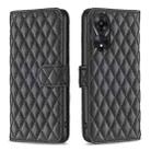 For OPPO A78 5G Diamond Lattice Wallet Flip Leather Phone Case(Black) - 1