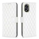 For OPPO A38 4G Diamond Lattice Wallet Flip Leather Phone Case(White) - 1