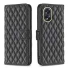 For OPPO A38 4G Diamond Lattice Wallet Flip Leather Phone Case(Black) - 1