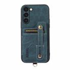 For Samsung Galaxy S23 5G ABEEL Litchi Texture Card Bag PU Phone Case(Blue) - 1