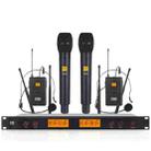 XTUGA A400-HB Professional 4-Channel UHF Wireless Microphone System with 2 Handheld & 2 Headset Microphone(US Plug) - 1