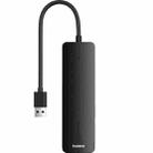 Baseus Ultra Joy Series 4 in 1 USB to USB3.0x4 HUB Adapter, Cable Length:15cm(Black) - 1