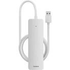 Baseus Ultra Joy Series 4 in 1 USB to USB3.0x4 HUB Adapter, Cable Length:100cm(White) - 1