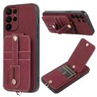 For Samsung Galaxy S23 Ultra 5G ABEEL Litchi Texture Card Bag PU Phone Case(Purple) - 1