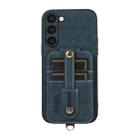 For Samsung Galaxy S23+ 5G ABEEL Litchi Texture Card Bag PU Phone Case(Blue) - 1