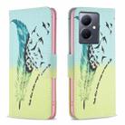 For vivo Y78 5G Colored Drawing Pattern Leather Phone Case(Feather) - 1