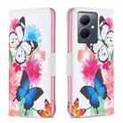 For vivo Y78 5G Colored Drawing Pattern Leather Phone Case(Butterflies) - 1