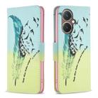 For vivo Y27 4G Colored Drawing Pattern Leather Phone Case(Feather) - 1