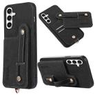 For Samsung Galaxy S23 FE 5G ABEEL Litchi Texture Card Bag PU Phone Case(Black) - 1