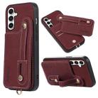 For Samsung Galaxy S23 FE 5G ABEEL Litchi Texture Card Bag PU Phone Case(Purple) - 1