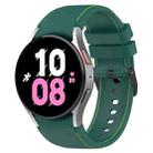 For Samsung Galaxy Watch 6 / 6 Classic Leather Black Buckle Silicone Watch Band, Size:L Size(Dark Green) - 1