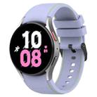 For Samsung Galaxy Watch 6 / 6 Classic Leather Black Buckle Silicone Watch Band, Size:L Size(Purple) - 1