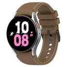 For Samsung Galaxy Watch 6 / 6 Classic Leather Black Buckle Silicone Watch Band, Size:L Size(Brown) - 1