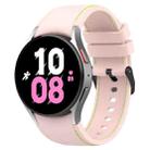 For Samsung Galaxy Watch 6 / 6 Classic Leather Black Buckle Silicone Watch Band, Size:S Size(Light Pink) - 1
