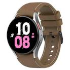 For Samsung Galaxy Watch 6 / 6 Classic Leather Black Buckle Silicone Watch Band, Size:S Size(Brown) - 1