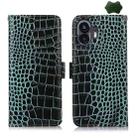 For Nothing Phone 2 Crocodile Top Layer Cowhide Leather Phone Case(Green) - 1