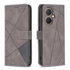 For vivo Y27 4G Magnetic Buckle Rhombus Texture Leather Phone Case(Grey) - 1