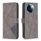 For vivo Y200i 5G / Y38 5G Magnetic Buckle Rhombus Texture Leather Phone Case(Grey) - 1